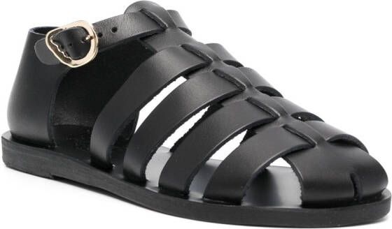 Ancient Greek Sandals Homeria leather sandals Black