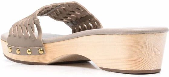 Ancient Greek Sandals interwoven-detail leather clogs Grey