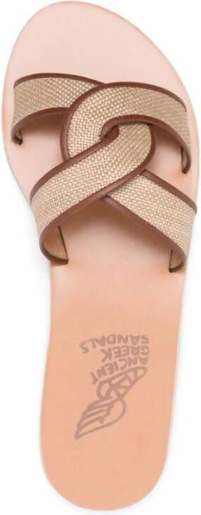 Ancient Greek Sandals interwoven-strap slides Neutrals