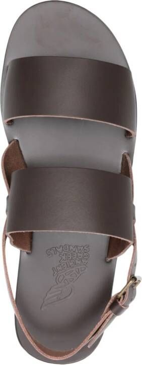 Ancient Greek Sandals Irodotos flat leather sandals Brown