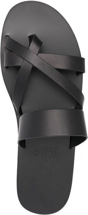 Ancient Greek Sandals Jason cross-strap leather sandals Black