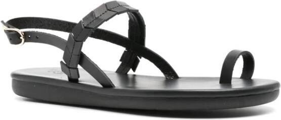 Ancient Greek Sandals Kamara leather sandals Black