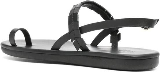 Ancient Greek Sandals Kamara leather sandals Black