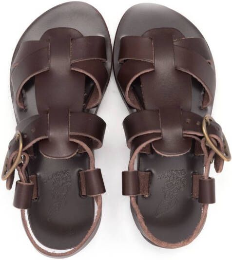 ANCIENT GREEK SANDALS KIDS Leonidas open-toe sandals Brown