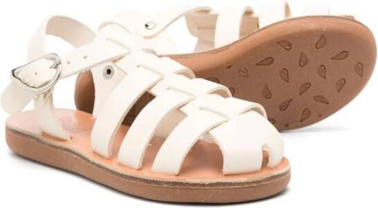 ANCIENT GREEK SANDALS KIDS Little Ektoras leather sandals White