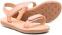 ANCIENT GREEK SANDALS KIDS Little Poros leather sandals Orange - Thumbnail 2