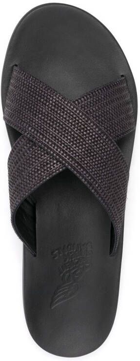 Ancient Greek Sandals Kritonas Comfort cross-strap slides Black
