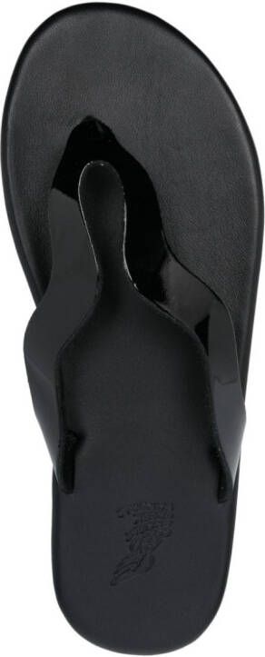 Ancient Greek Sandals Laconia leather flip flops Black