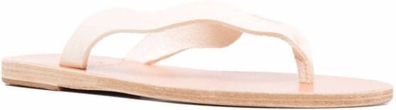 Ancient Greek Sandals Laconia leather flip flops White
