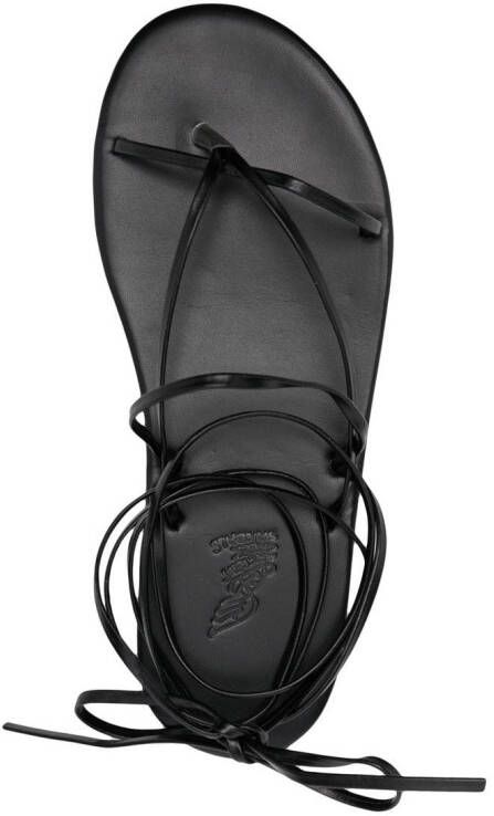Ancient Greek Sandals leather ankle-tie sandals Black