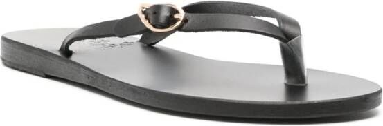 Ancient Greek Sandals leather slip-on flip flops Black