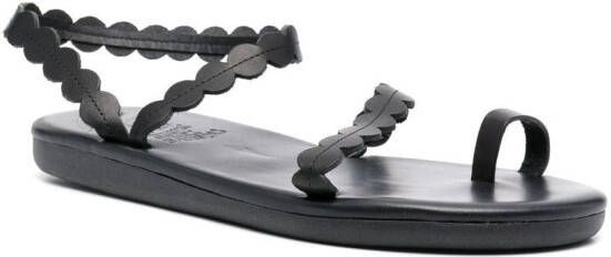 Ancient Greek Sandals leather toe-strap sandals Black