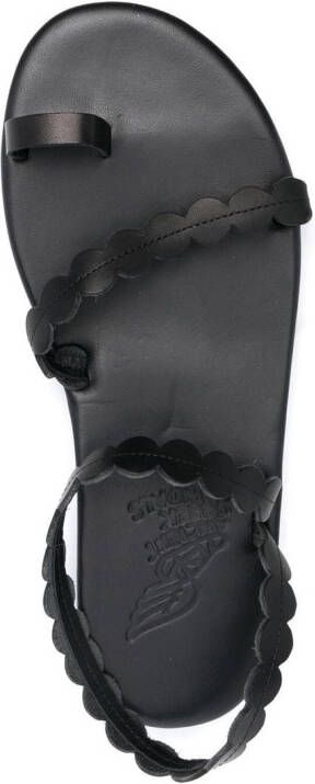 Ancient Greek Sandals leather toe-strap sandals Black