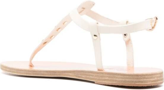 Ancient Greek Sandals Lito bee leather sandals White