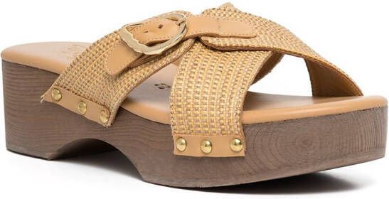 Ancient Greek Sandals Marilisa crosstrap clog sandals Brown