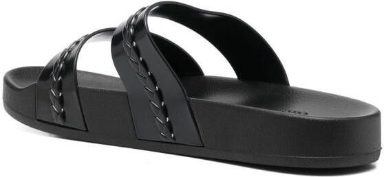 Ancient Greek Sandals Meli double-strap slides Black