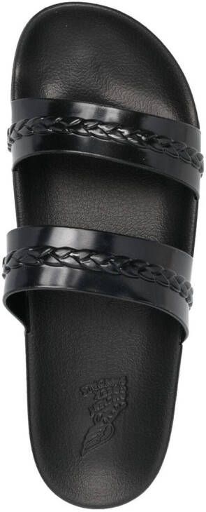Ancient Greek Sandals Meli double-strap slides Black