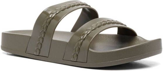 Ancient Greek Sandals Meli double-strap slides Green