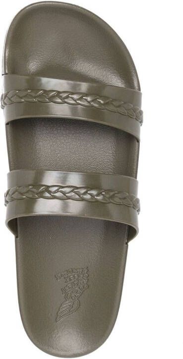 Ancient Greek Sandals Meli double-strap slides Green