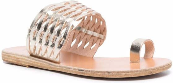 Ancient Greek Sandals metallic-effect leather mules Gold