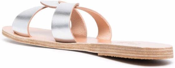 Ancient Greek Sandals metallic leather-strap sandals Silver