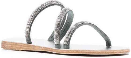 Ancient Greek Sandals metallic rhinestone-embellished sandals Silver