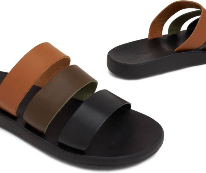 Ancient Greek Sandals Minas Comfort calf leather slides Black