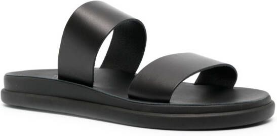 Ancient Greek Sandals Nicos leather slides Black