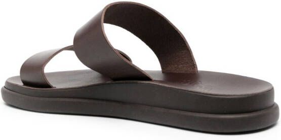 Ancient Greek Sandals Nicos leather slides Brown