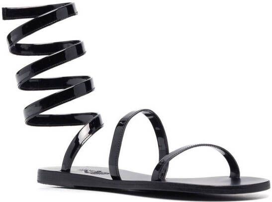 Ancient Greek Sandals Ofis wraparound-ankle sandals Black