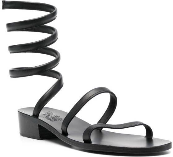 Ancient Greek Sandals Ohia leather sandals Black