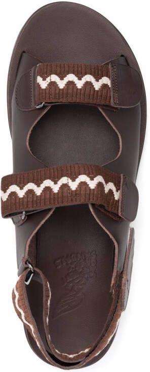 Ancient Greek Sandals Olympos touch-strap leather sandals Brown