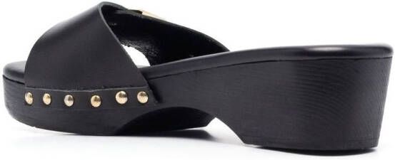 Ancient Greek Sandals Omia single-strap clog sandals Black
