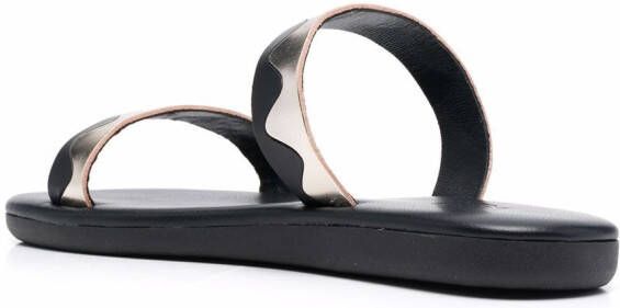 Ancient Greek Sandals Paralia zigzag-band leather sandals Black