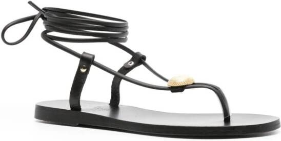 Ancient Greek Sandals Persephone leather sandals Black