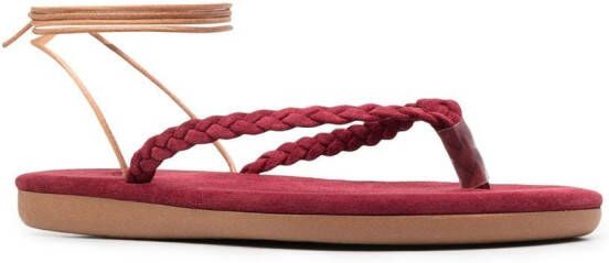 Ancient Greek Sandals Plage lace-up sandals Red