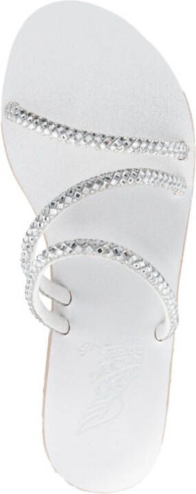 Ancient Greek Sandals Polytimi crystal-embellished sandals Silver