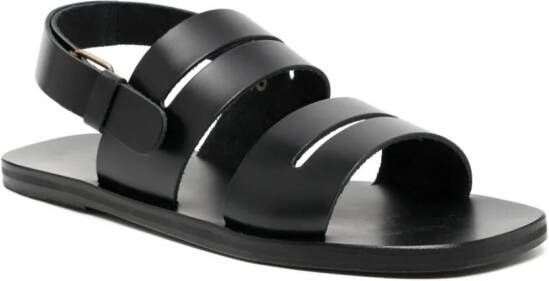 Ancient Greek Sandals Priamos leather sandals Black