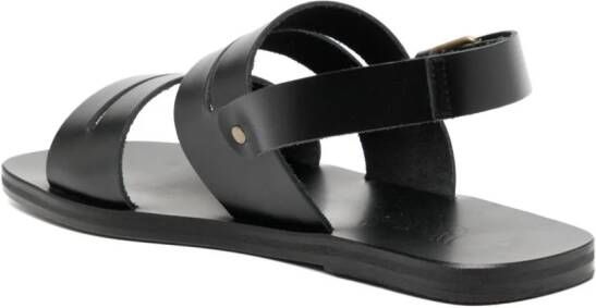 Ancient Greek Sandals Priamos leather sandals Black