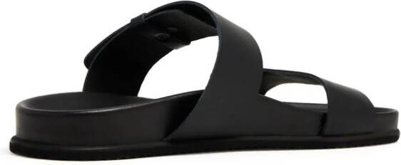 Ancient Greek Sandals round-toe leather sandals Black
