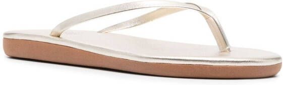 Ancient Greek Sandals Saionara leather flip flops Metallic