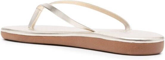 Ancient Greek Sandals Saionara leather flip flops Metallic