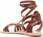 Ancient Greek Sandals Satira gladiator leather sandals Brown - Thumbnail 3