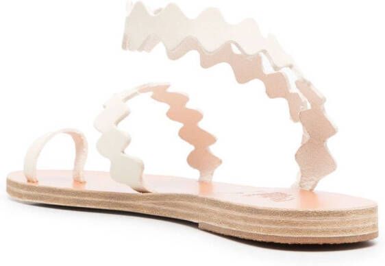 Ancient Greek Sandals scallop-hem flat sandals White