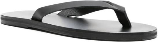 Ancient Greek Sandals Solon flat leather sandals Black