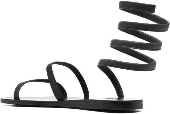 Ancient Greek Sandals strappy leather sandals Black