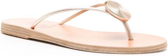 Ancient Greek Sandals Strovilos leather flip flops Gold