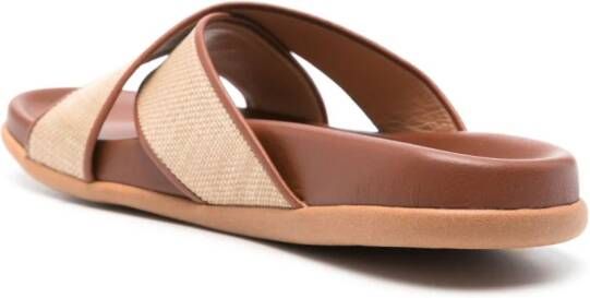 Ancient Greek Sandals Thais basket-weave slides Neutrals