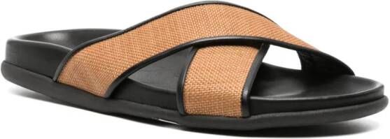 Ancient Greek Sandals Thais flat leather sandals Black