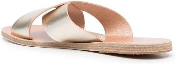 Ancient Greek Sandals Thais slip-on metallic sandals Brown